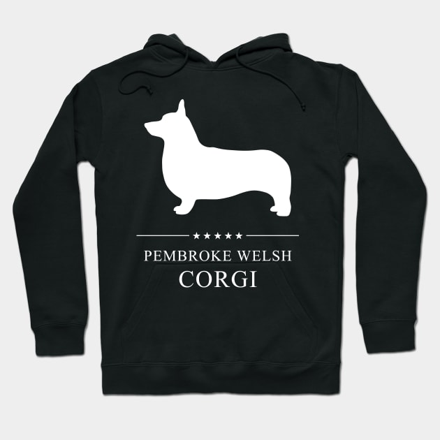 Pembroke Welsh Corgi Dog White Silhouette Hoodie by millersye